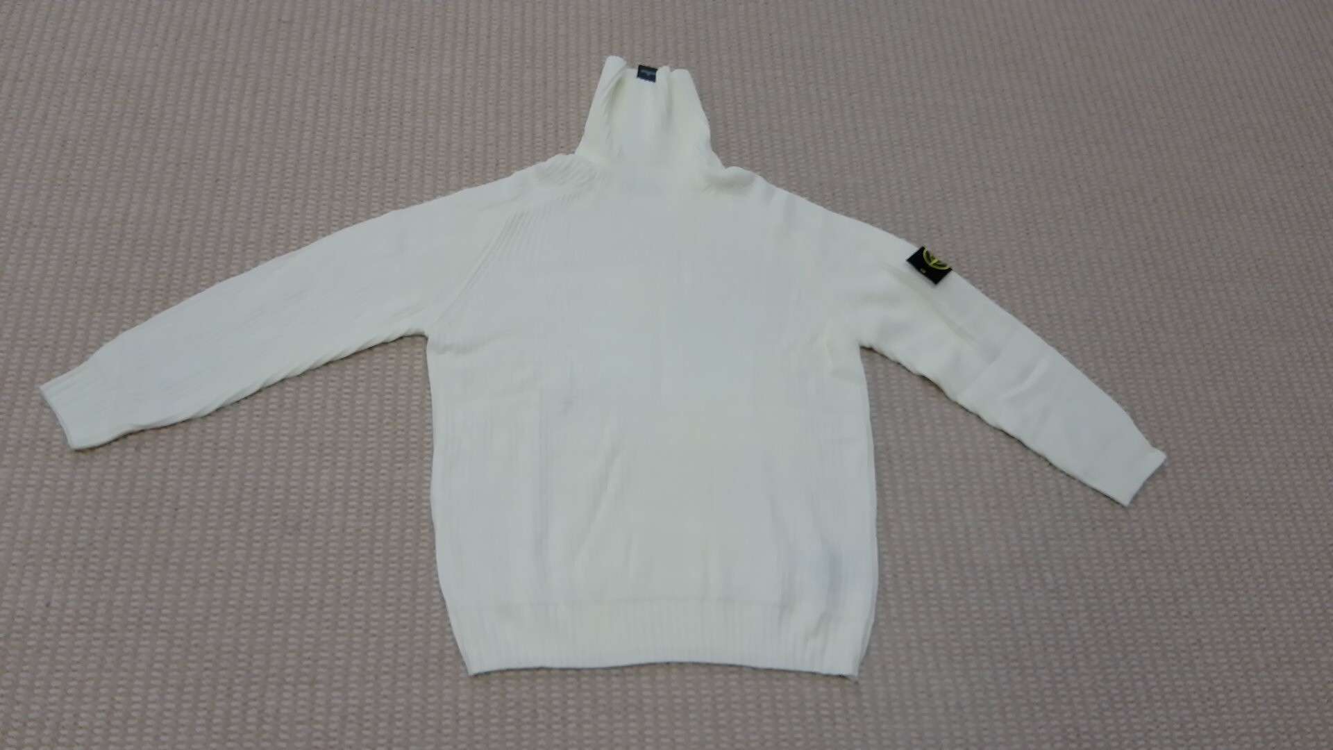 Stone Island White Turtleneck Sweater QC