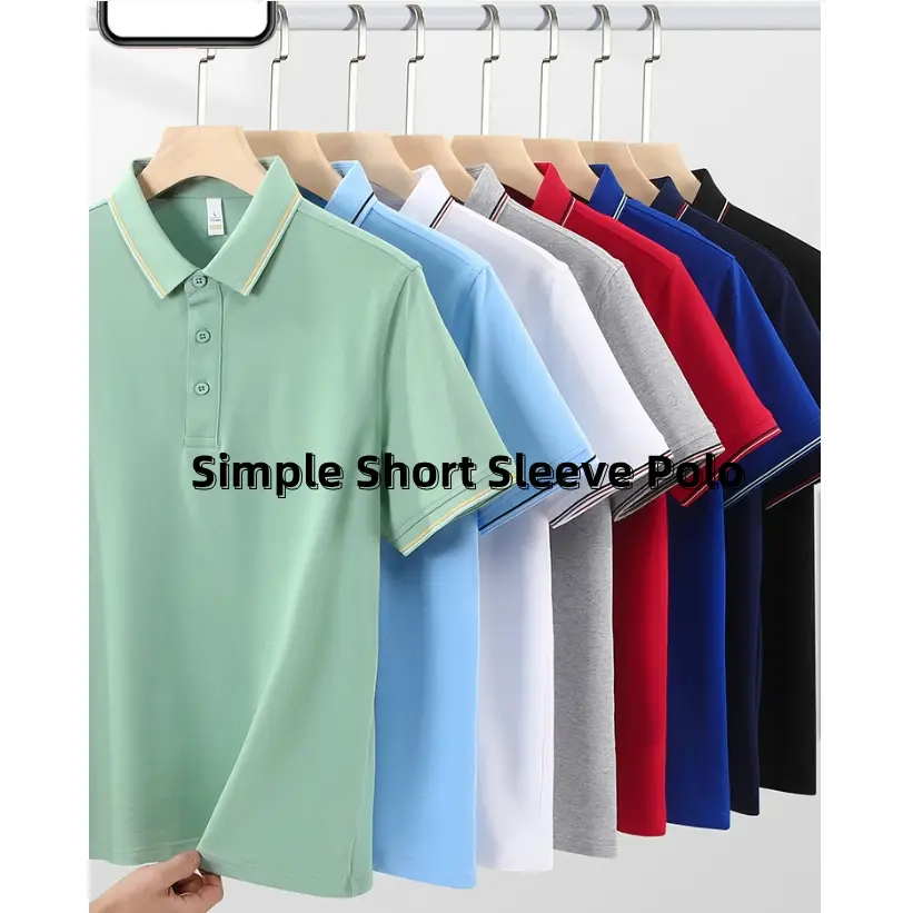 Jhxdf # Pro014 Simple Short Sleeve Polo White-Collar Polo