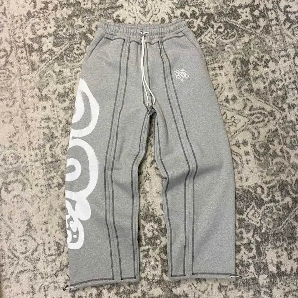 European and American Cross-Border New Sweatpants Fashion Hip-Hop Street Retro Loose Casual Printed Embroidered Straight-Leg Casual Pants