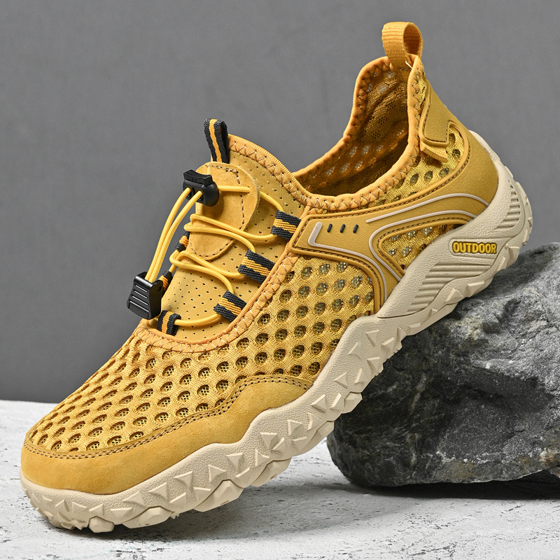 [Same Style as Big Brands] 2026 New Mesh Men's Casual Shoes, Hollow Breathable Sports Shoes, Men's Outdoor Hiking Shoes