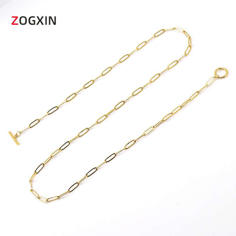 Fashion Joker Stainless Steel Otch Clasp Finished Chain 18K European and American Necklace Clavicle Chain Jewelry Chain