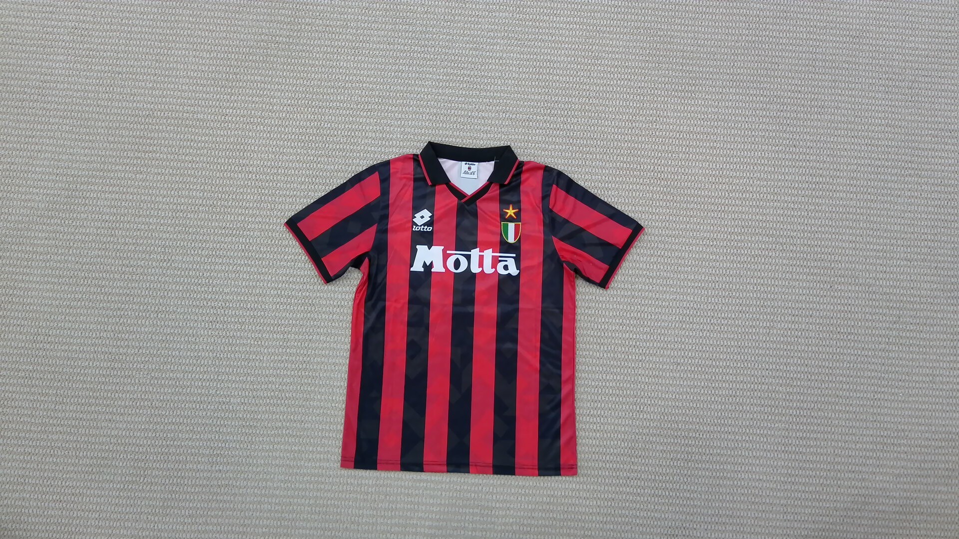 Lotto Milan AC Red Black Striped Shirt QC