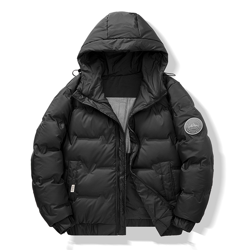 Down jacket men's winter 2024 new fashion brand thick warm short white duck down men's winter coat hooded