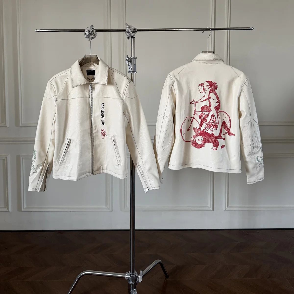 In stock ERD (Melancholic Rich Second Generation) 25ss bicycle motorcycle two-layer leather jacket jacket jacket