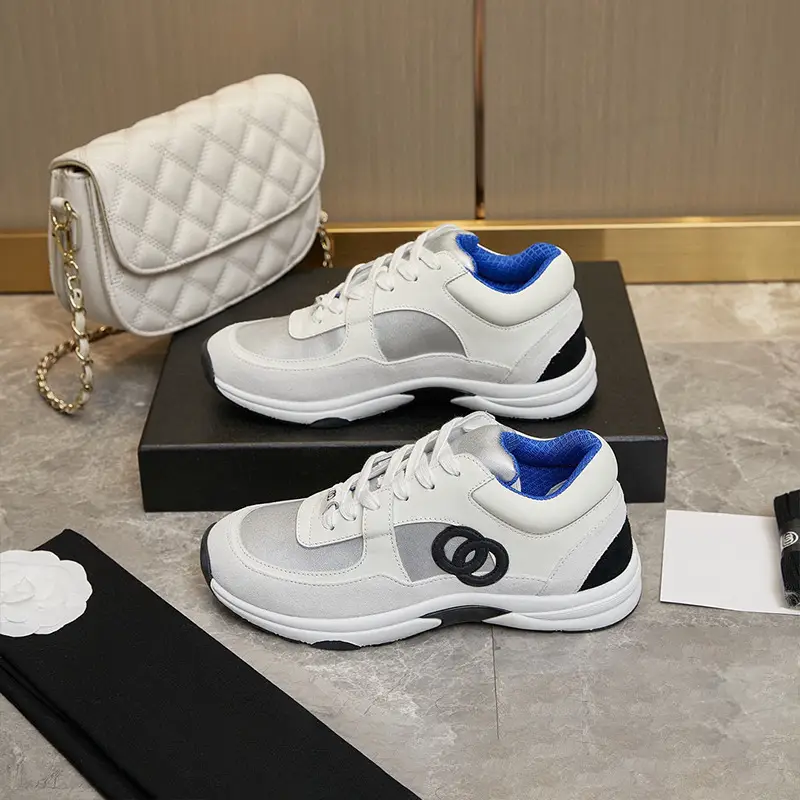 In-Stock 2025 Chanel-Inspired Paris Trendy Running Shoes Sneakers Height-Increasing Dad Shoes Thick-Soled Mesh Casual
