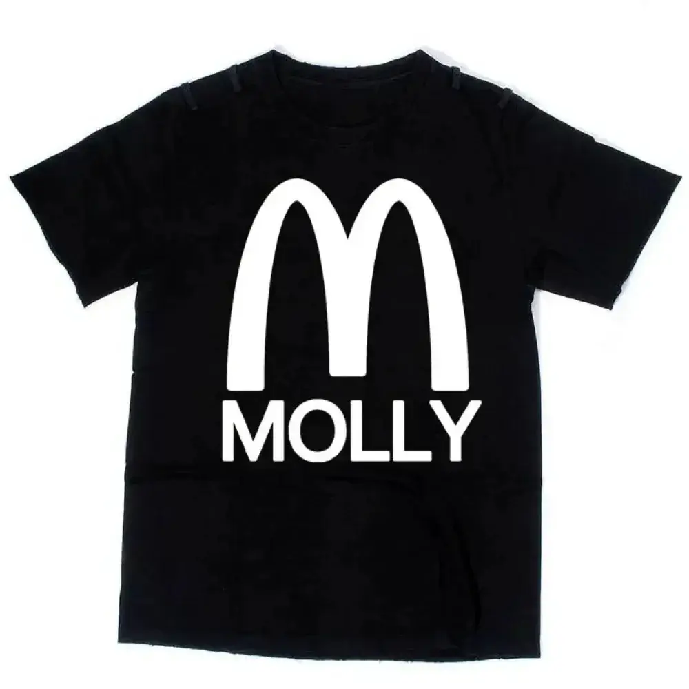 2024 Women T Shirt Hip Hop Punk Goth Tshirt Letter M Print H