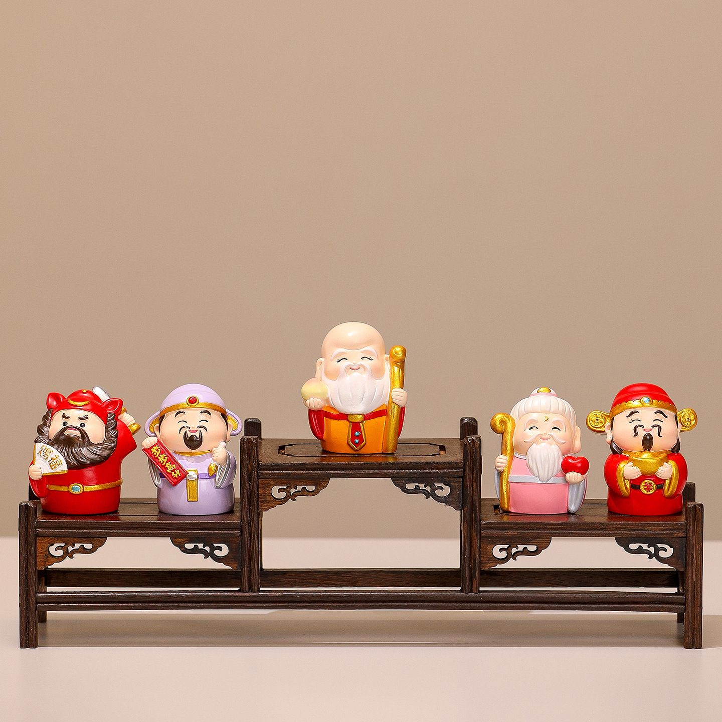Chinese-Style Fairy Office Desk Ornament Resin Craft Fairy Ornament Five-Way God of Wealth