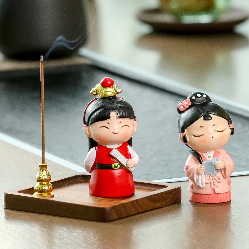 Ancient Style Dream of Red Mansions Aromatherapy Furnace Desktop Small Ornaments Sandalwood Aroma incense Disc Incense Line Incense Insert Incense Seat Scenic Area Cultural and Creative Gift