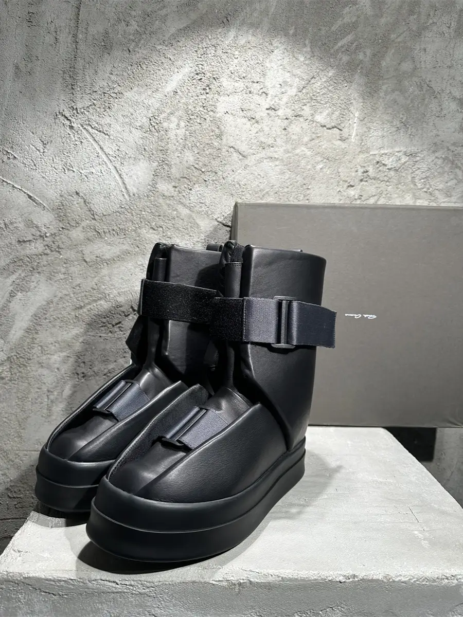 Xuanzhan Ro Dark Style Owens Velcro High-Top Shoes Buckle Thick Sole Knee Socks Snow Boots Bread Leather Short Boots