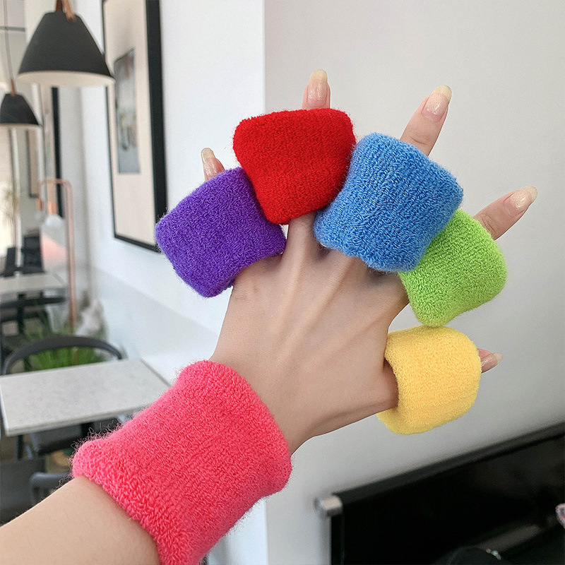Solid Color Wool Fleece Broadband Hair Band Hair Band Simple Multicolor Head Rope Personalized Girl's Heart Hair Band Hair Accessories