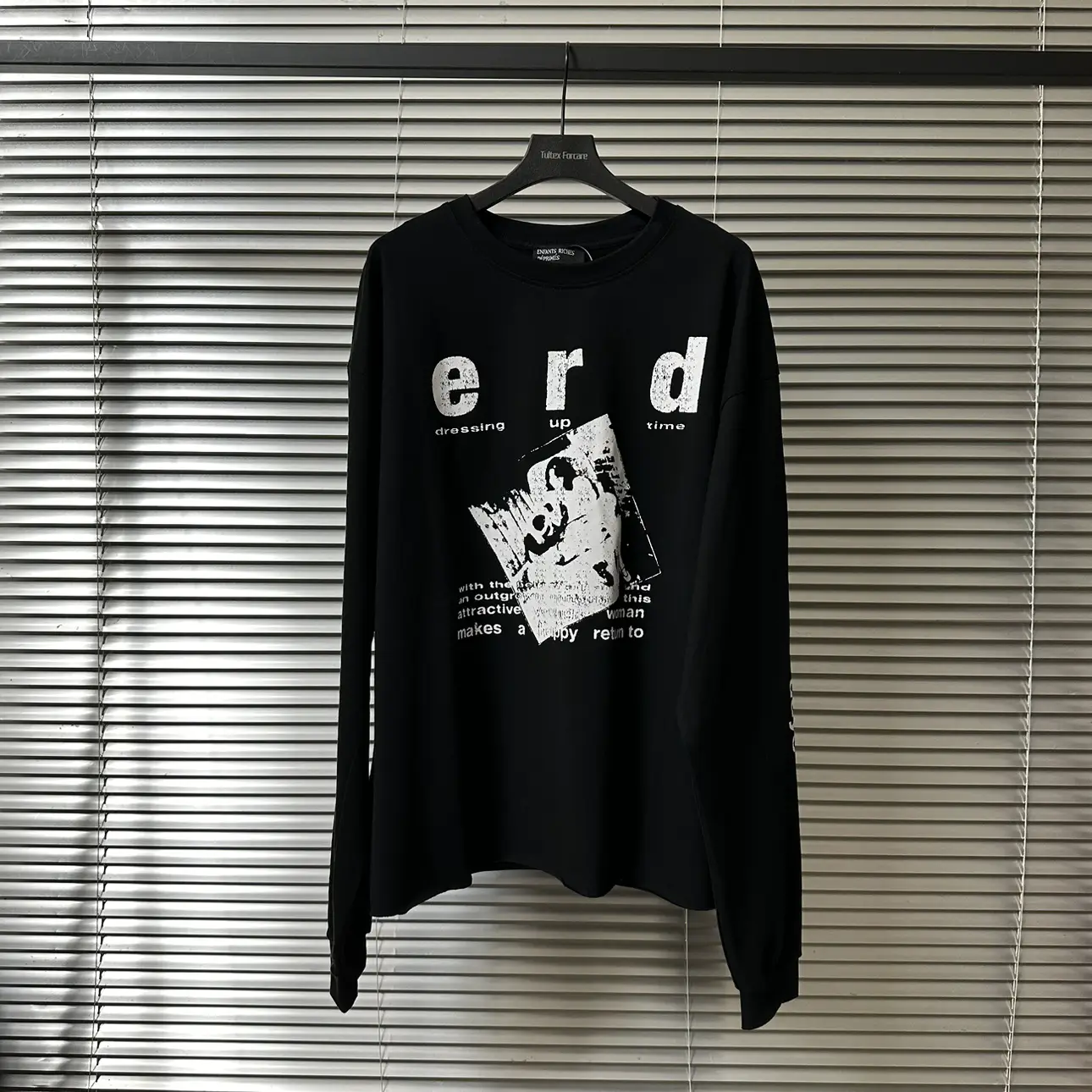 Erd Photo Portrait Graffiti Long-Sleeve Niche Trendy Men's Slim-Fit Stylish Unisex Cleanfit Style Streetwear