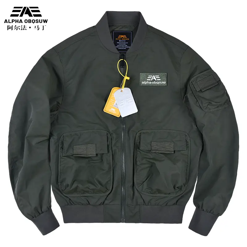 Alpha Martin Trendy Men's Jacket Loose-Fitting Workwear Functional Baseball Jacket Autumn and Winter Flight Jacket Thickened for Men