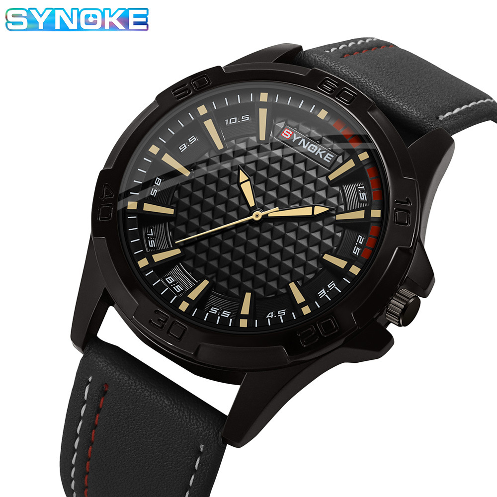 Factory Goods Synoke Retro Sports Trendy Men's Quartz Watch Alloy Shell Belt Watch Student Gift