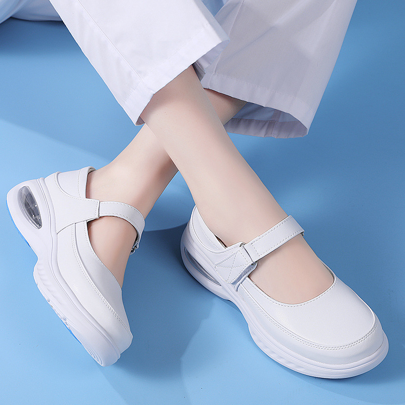 Ready Stock Nurse Shoes for Women, Air-Cushioned, Soft-Soled, Breathable, Non-Slip, with Velcro, Hospital Work Shoes, Cross-Border Foreign Trade Wholesale and Dropshipping