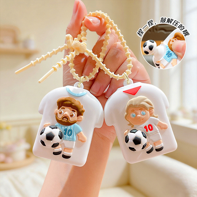 World Cup Stress-Relief Jersey Squishy Keychain Pendant Car Bag Doll Decoration Souvenir from the United States, Canada, and Mexico