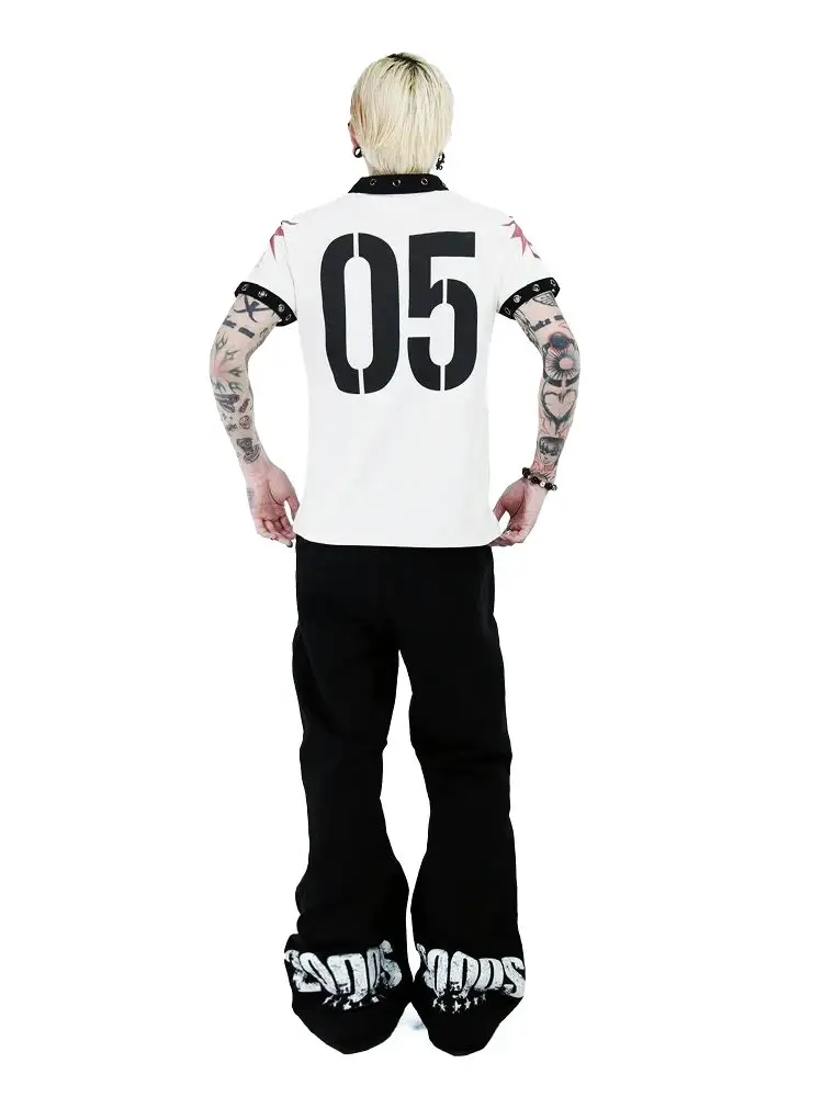 Detw 25Ss*《Skull》Original Retro Street Digital Jersey Design High-End Short-Sleeved Polo Shirt