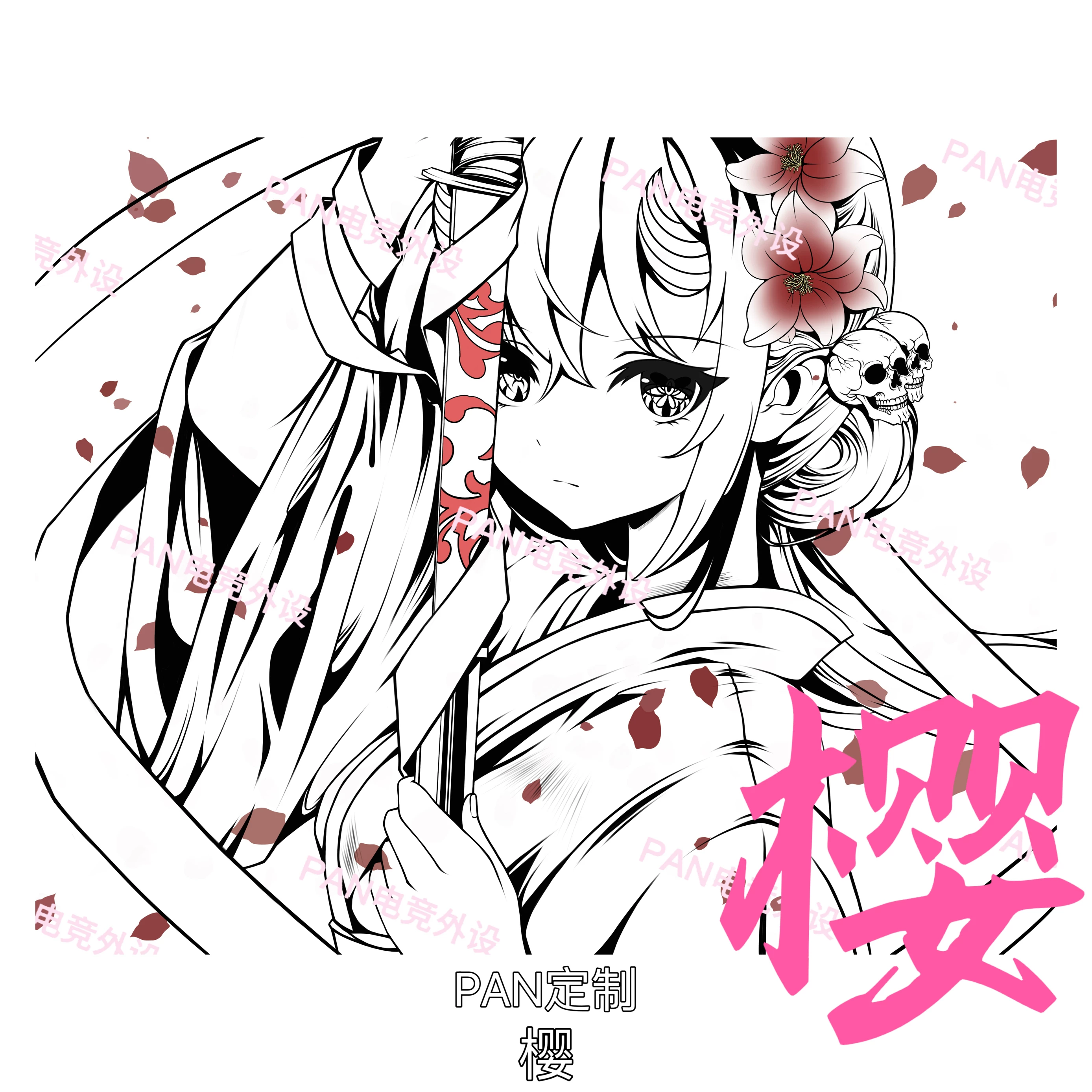Panpad【Sakura】E-Sports Tempered Glass Mouse Pad Wallhack Mouse Pad Cs2 Fearless Contract
