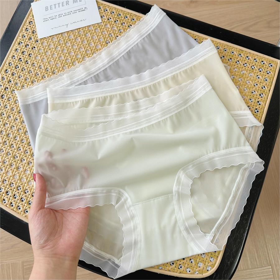 8583 cold white leather ultra-thin 10D simple clear 0 sense flying Ice Silk quick-drying 7A antibacterial crotch women's underwear pure cotton crotch