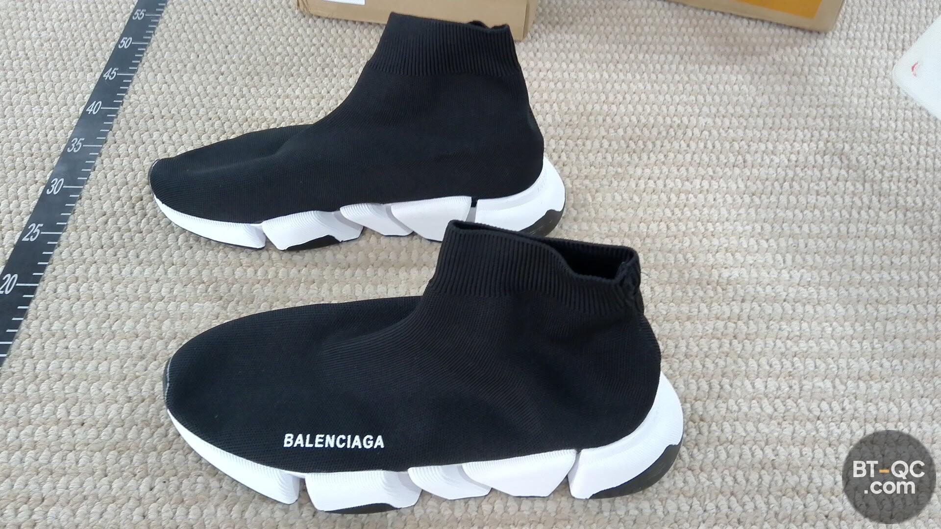 Balenciaga Speed Trainer Sneakers Black White QC