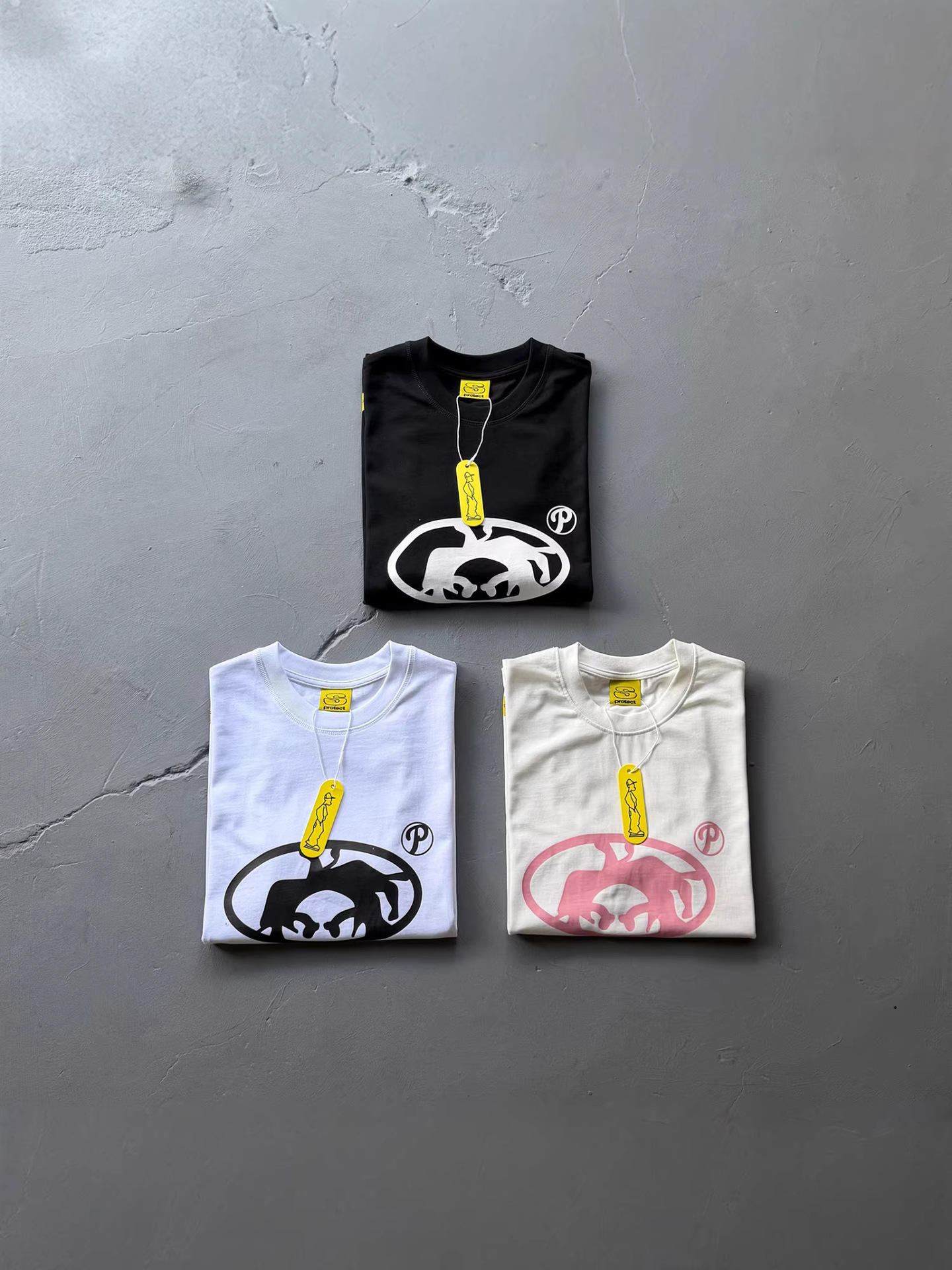 Protect Popular American Street Hip-Hop Fashion Brand Pink Printed Round Neck Short-Sleeved T-Shirt 2026 New Men's Model Foto QC de 1688 na Qualit.ly