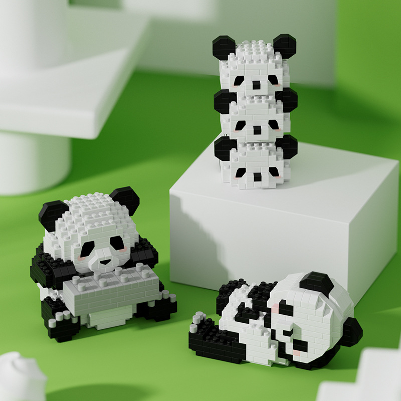 Compatible with Lego National Trend Giant Panda Building Blocks Huahua Menglan Puzzle Assembly Mid-Autumn Festival Birthday Gift Toys Wholesale