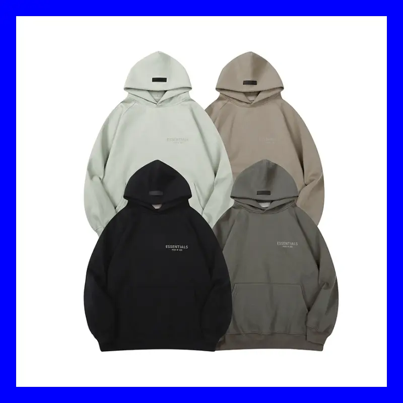 essentials sweatshirt chest letter flocked hoodie oversize niche high street hipster ins jacket