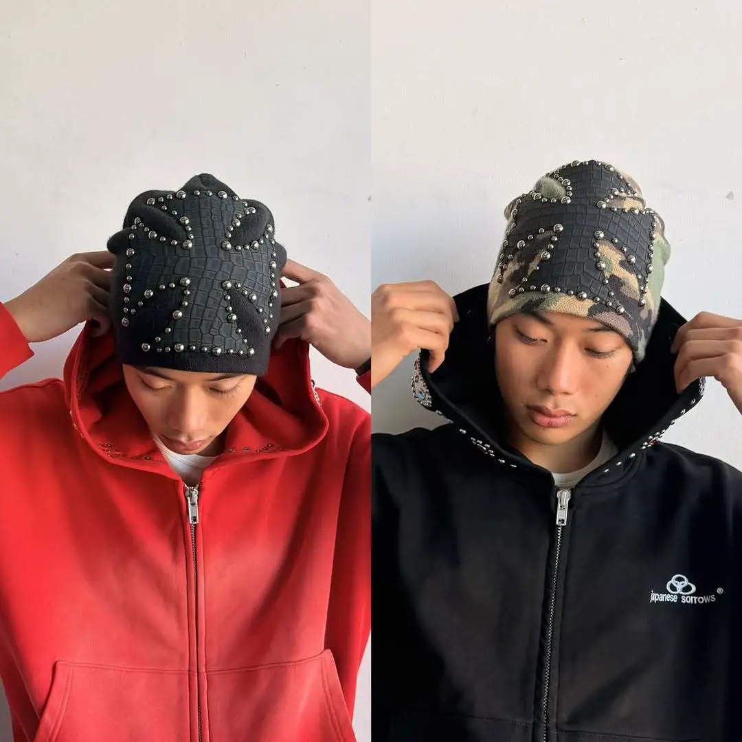外贸时尚街头高街秋冬季新款个性设计潮流圆顶针织帽欧美跨境批发