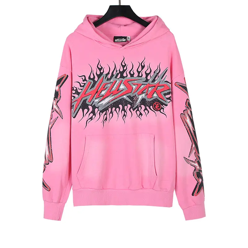 Hellstar Hellstar Washed Distressed Terry High Street Hooded Sweatshirt Jacket