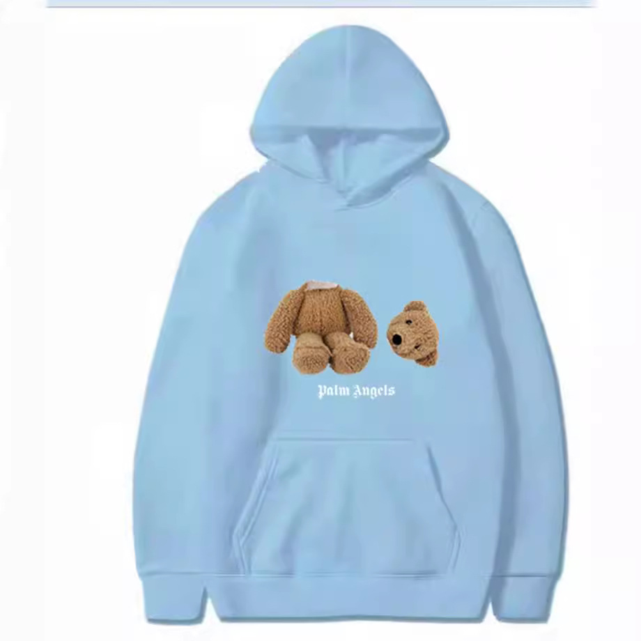 European and American Trendy Brand Palm Bear Angel Bearangels Broken Bear Teddy Bear Fleece-Lined Couple Hoodie Sweatshirt