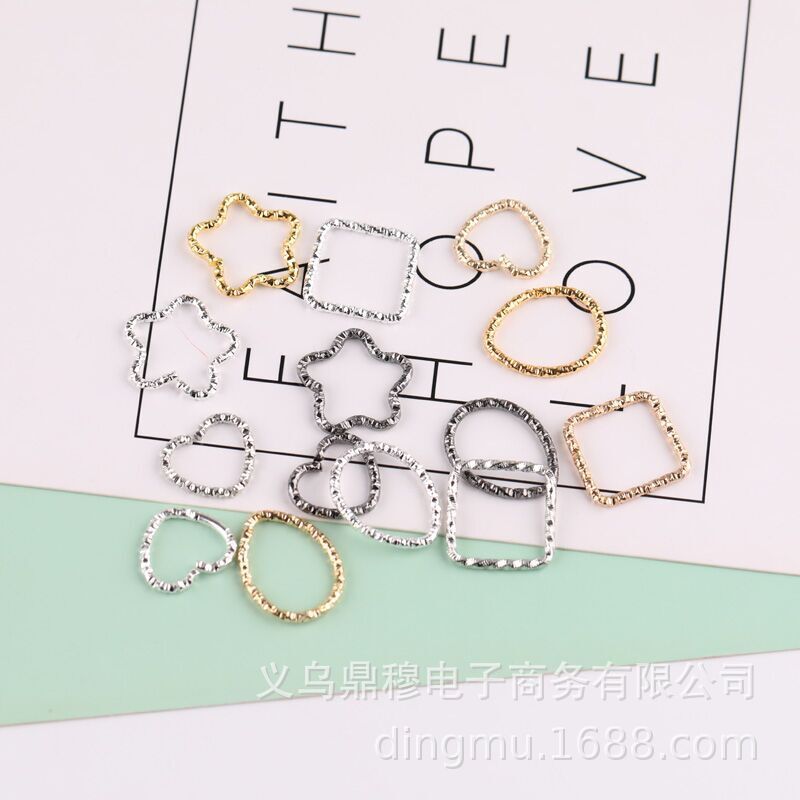New five-pointed star water drop square twisted circle Wreath closed circle DIY handmade jewelry accessories wholesale