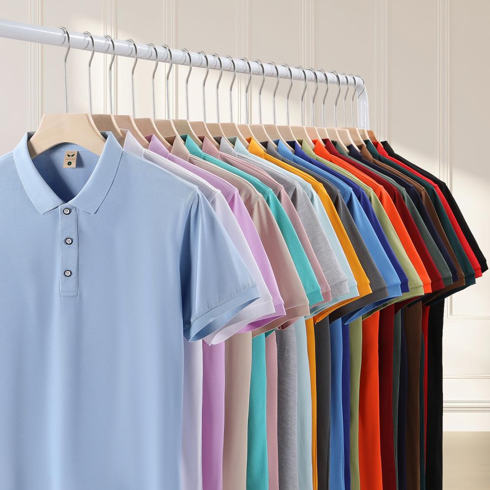 Foreign trade cross-border 21 color 200g polyester short sleeve POLO shirt lapel T-shirt custom advertising shirt overalls printing