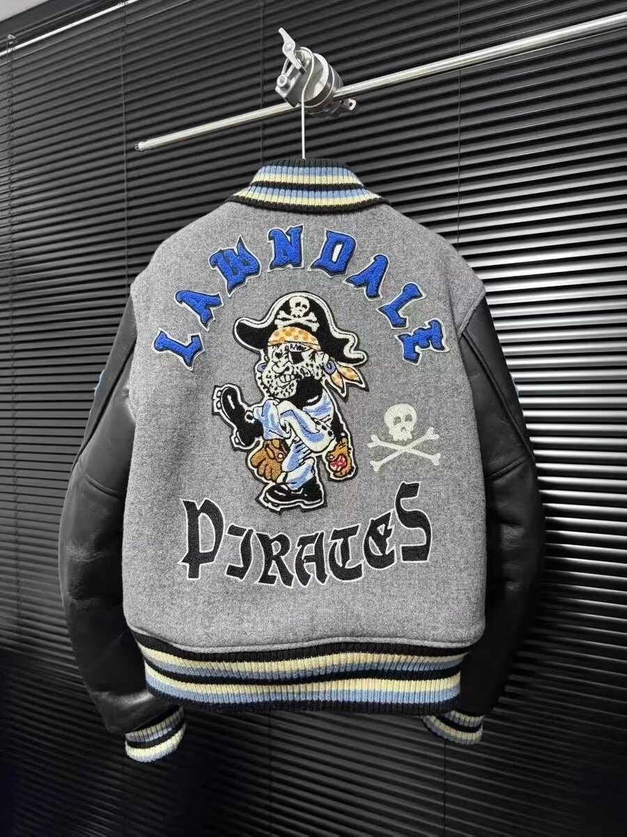 Cross-Border Vibe Baseball Foreign Trade American-Style Embroidery Original Japanese Pirate Ship Uniform Cleanft Padded Cotton Jacket
