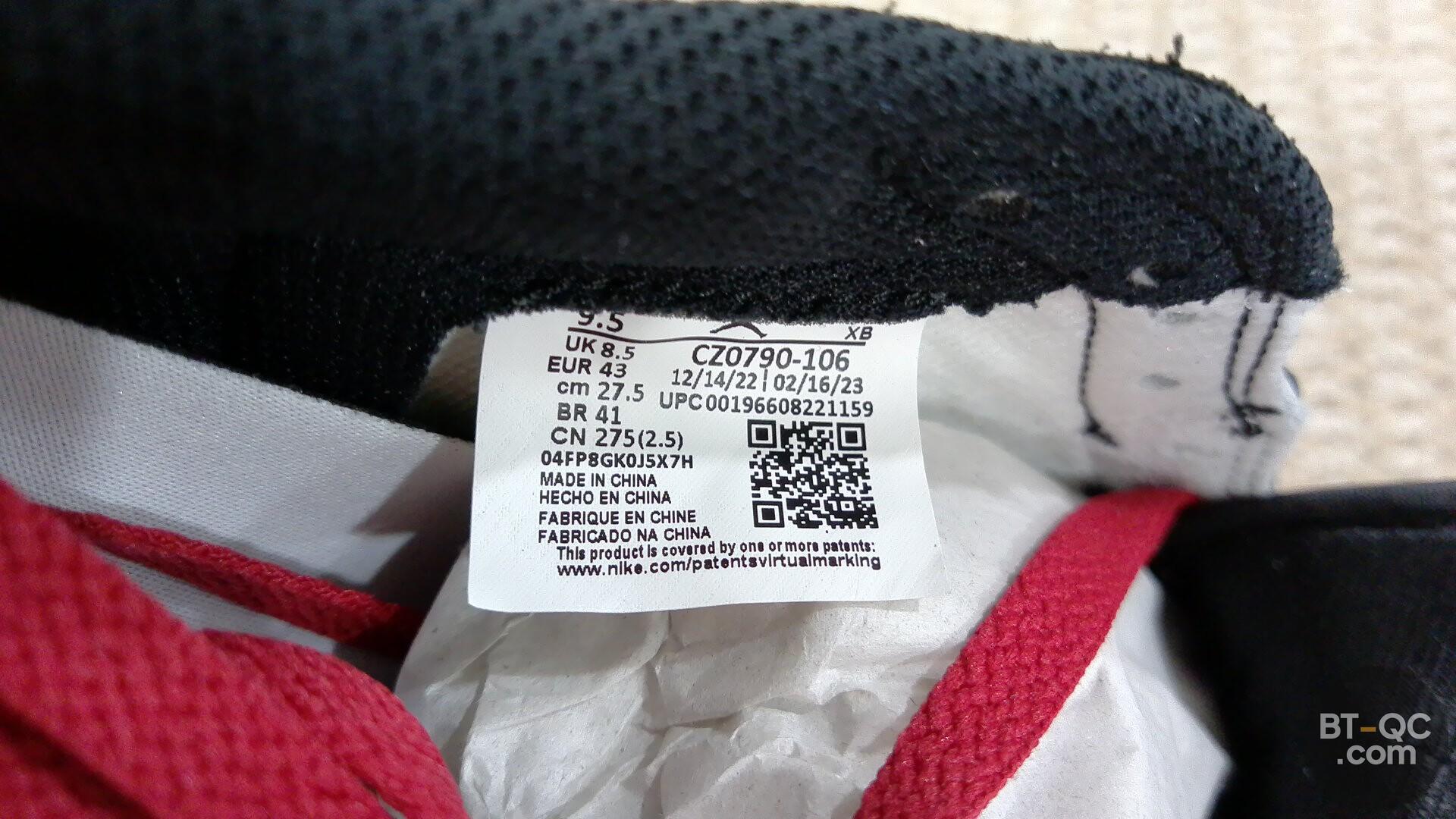 Nike Air Jordan 1 Retro High OG Black White Red — photo QC 2