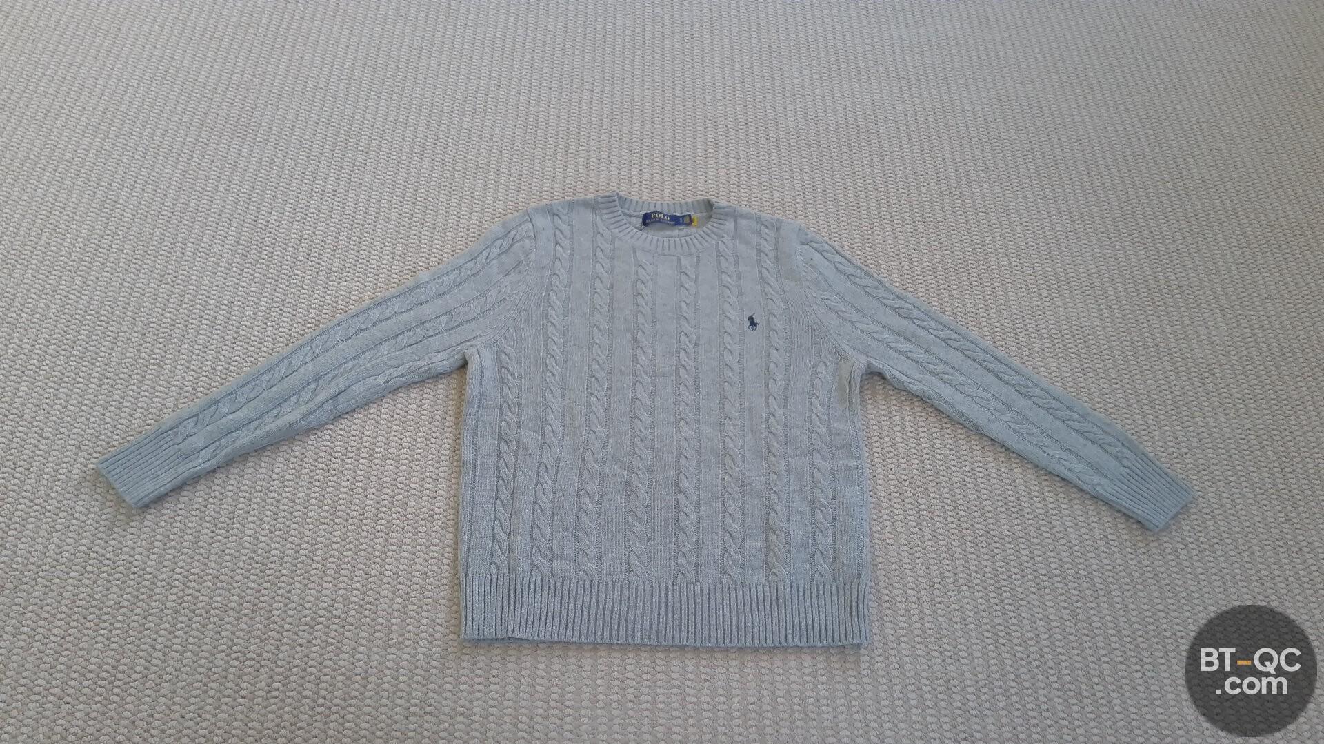 Ralph Lauren Cable Knit Sweater Light Grey QC