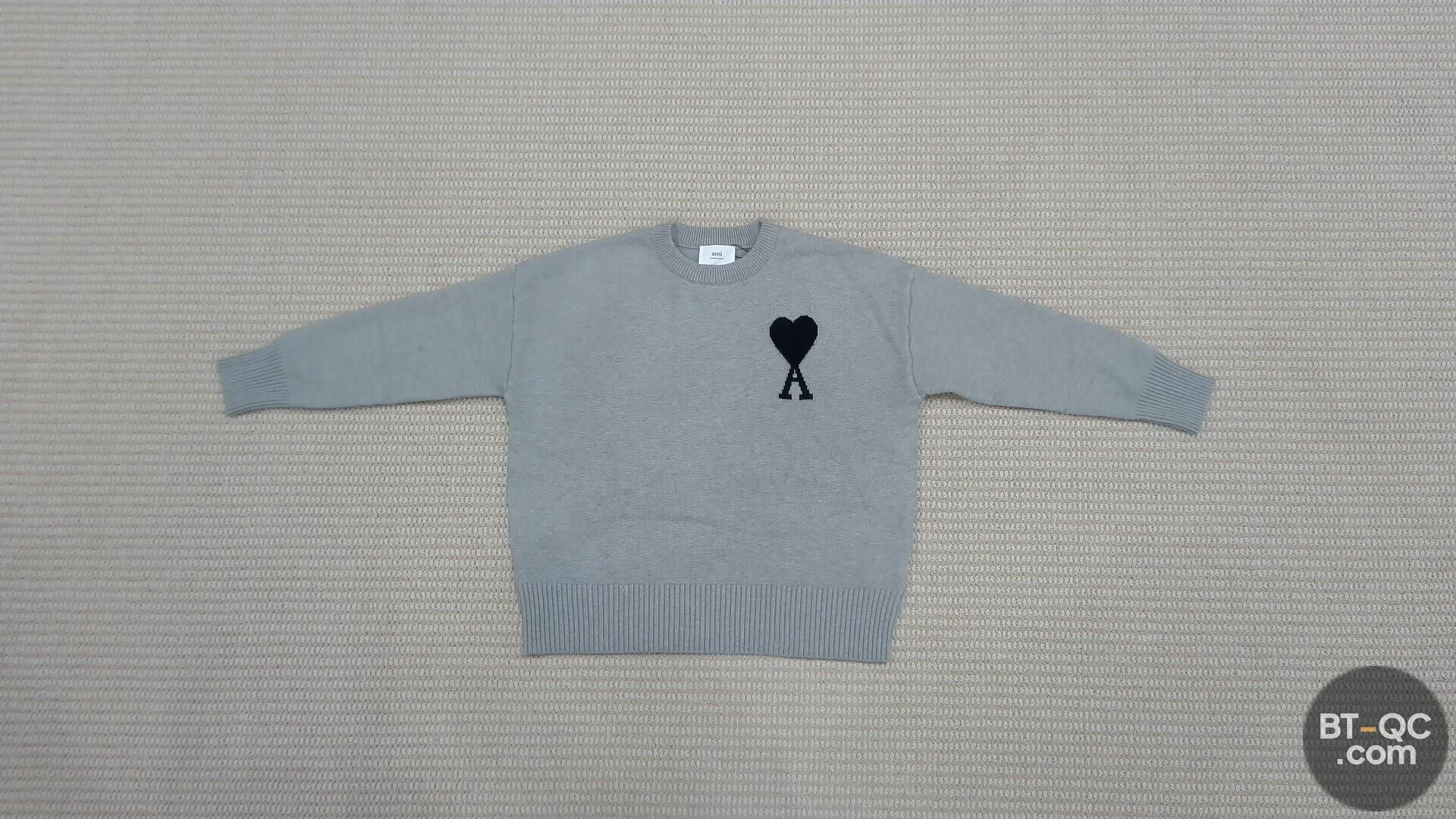 Ami Paris Ami de Coeur Crewneck Sweater Grey QC