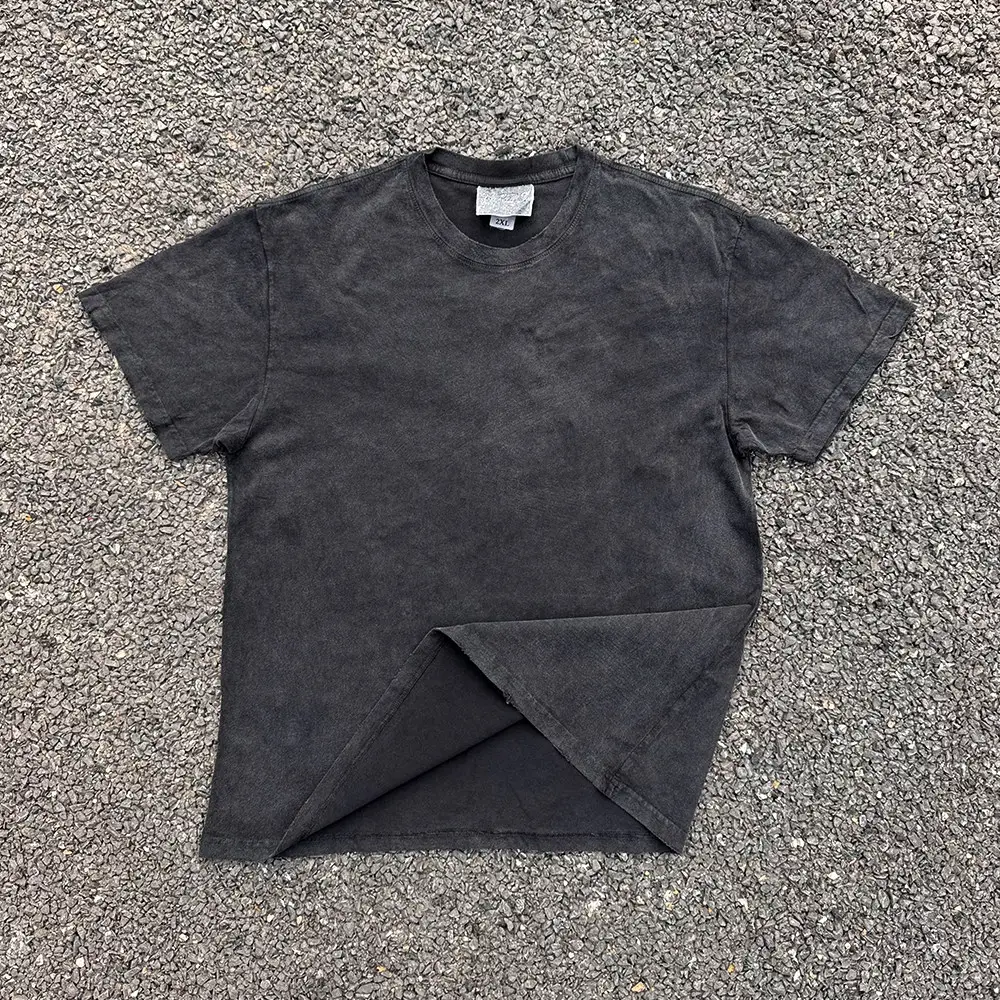 Wang Youbing Studio 180g Washed and Distressed! Lightweight, Breathable, Solid Color, Simple Style Unisex Short-Sleeve T-Shirt