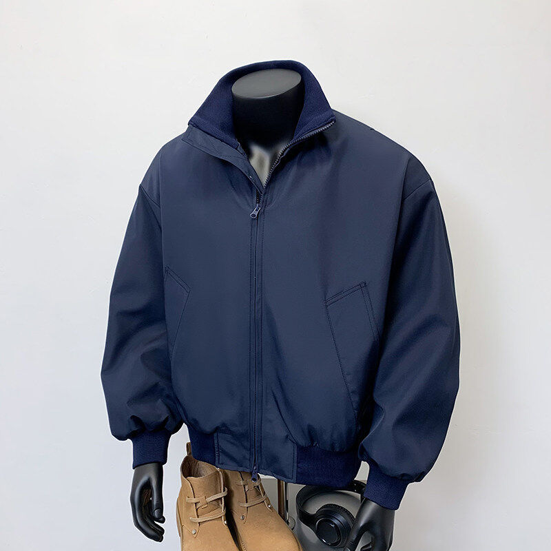 American Retro Pilot Jacket for Men, Spring and Autumn Sports Minimalist Style, Loose Casual Cool Workwear Jacket