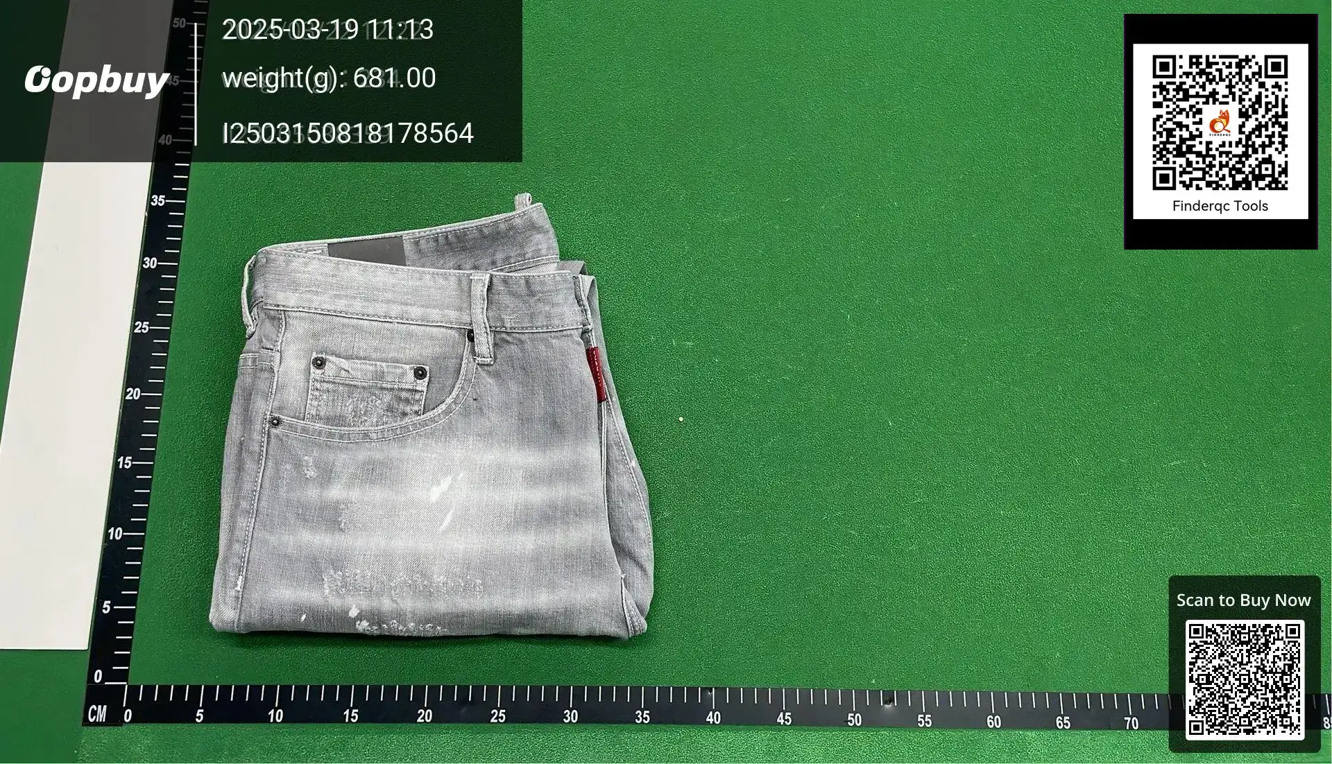 European and American Street Fashion Jeans for Men, Light Gray Washed Hole Patch Paint, Trendy Brand Elastic Tight-Fitting Pants for Men