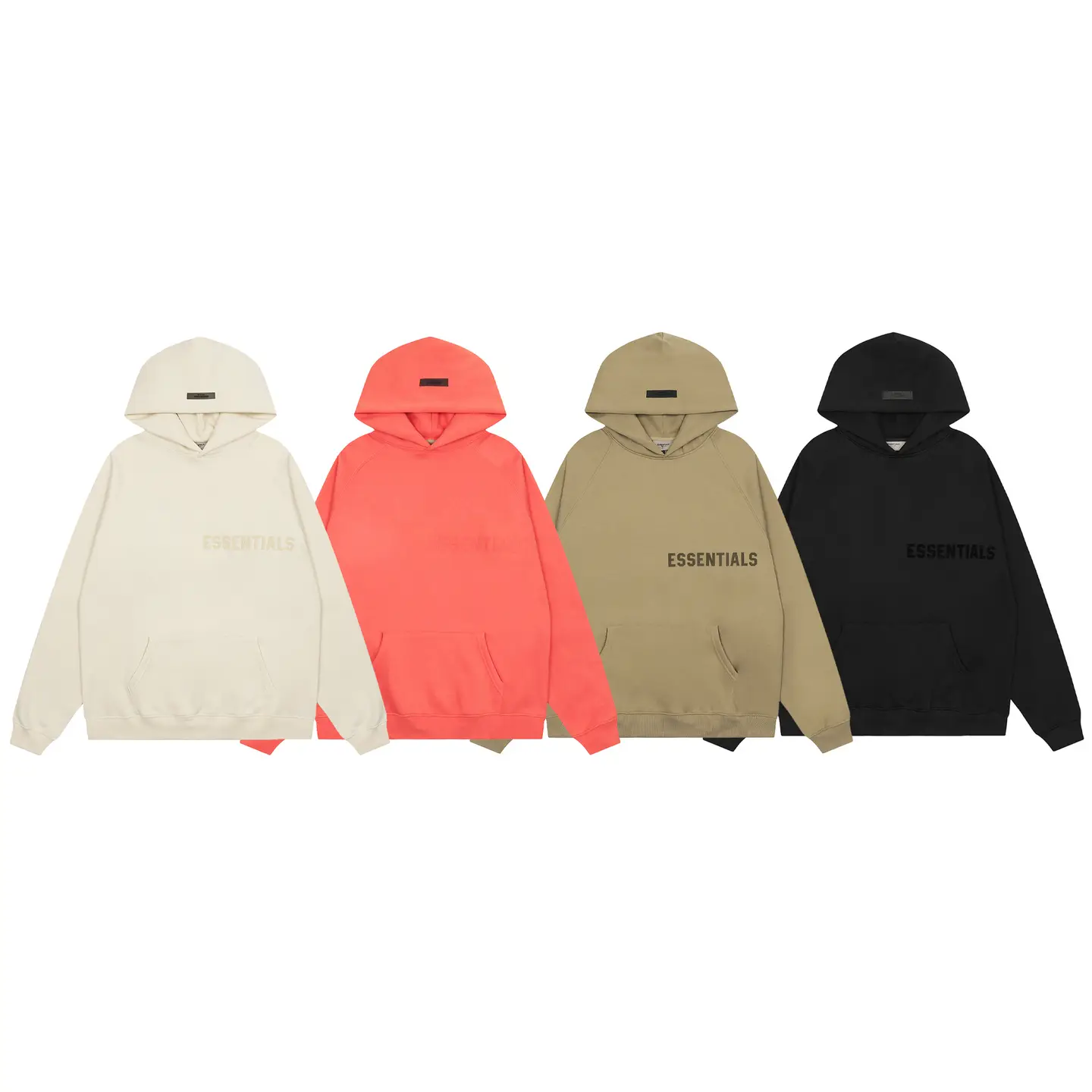 ESSENTIALS Season 8 flocking letter sweater FOG men's and women's loose plus size hoodie plus velvet coat fashion