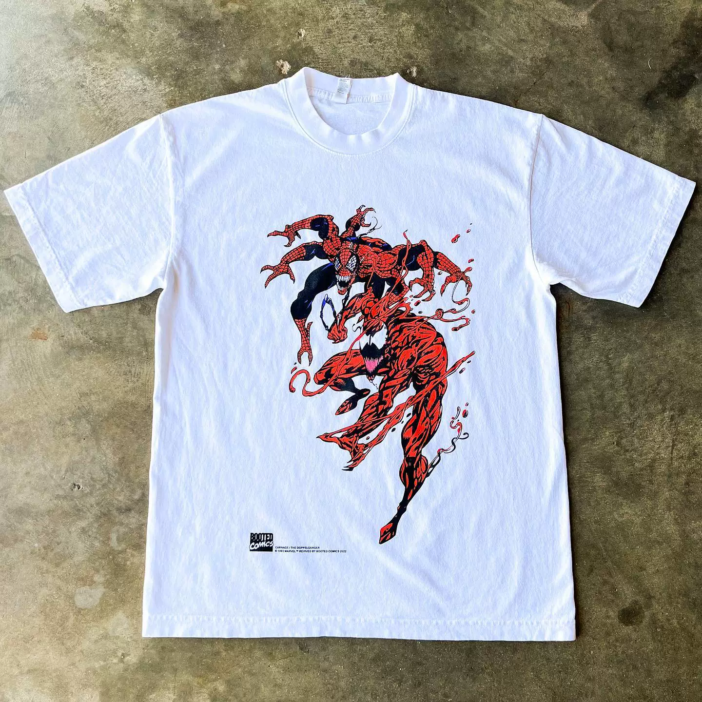 Osbear Venom Beauty Trendy Cartoon Anime Printed Short sleeved Men and Women Vibe High Street Casual Loose T-shirt Cotton