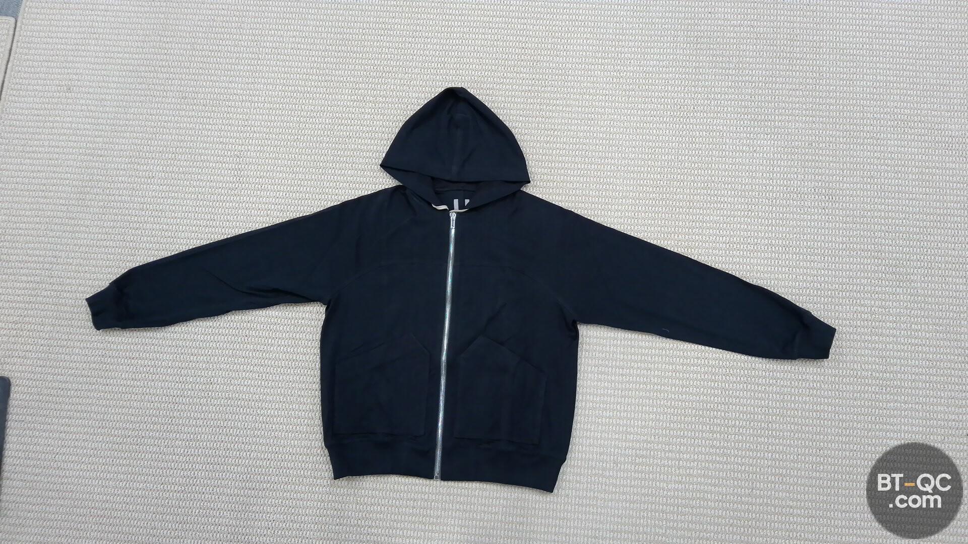 Rick Owens Fogachine S/S 22 Black Zip Hoodie QC