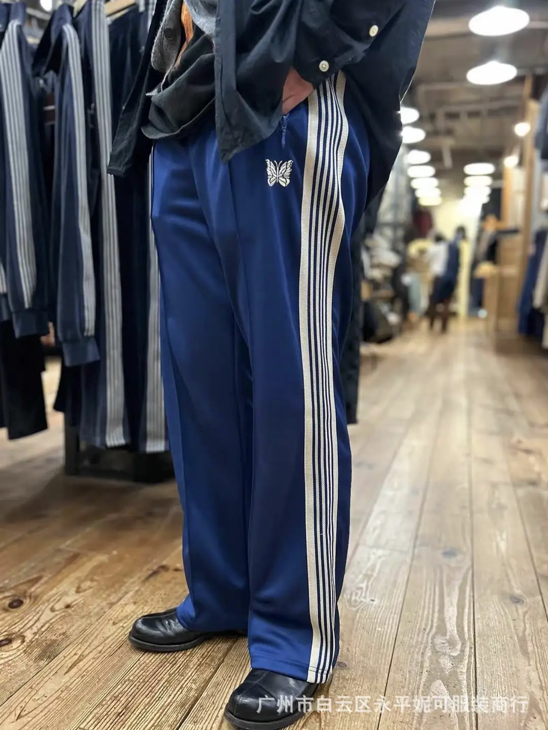 NEEDLES TRACK ROYAL PANTS Butterfly Pants Japanese Vintage Ribbon Sports Casual Loose Trousers