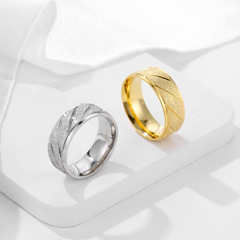 Europe and the United States cross-border new twill flower matte titanium steel ring stainless steel meteor shower flower finger ring tide men