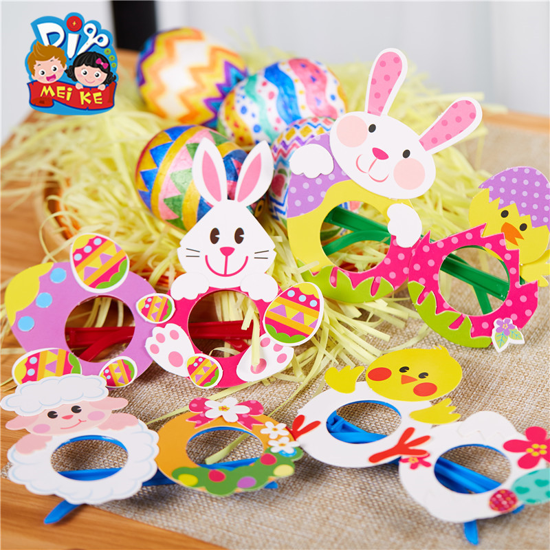 Easter Handmade Materials DIY Kidsren's Homemade Dress-Up Glasses Kindergarten Direct Sales Holiday Creative Handmade Glasses