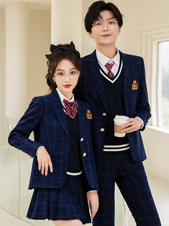 Seven Valley Niang jk Uniform Set Japanese Style Unisex College Style Uniform Class Uniform British Style College Style Suit Skirt