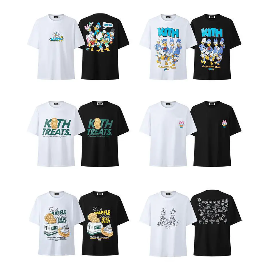 Saint Vintage Kith Short-Sleeved Loose High Street T-Shirt Creative Youth American Tee Round Neck Printing for Men and Women