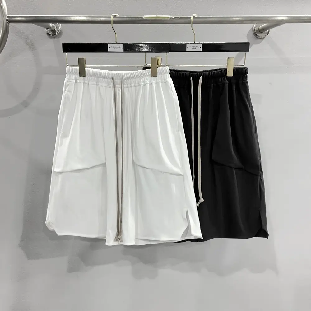 SUBHUMAN men's l design sense summer tide thin casual loose large pockets wide-legged drape knit short pants