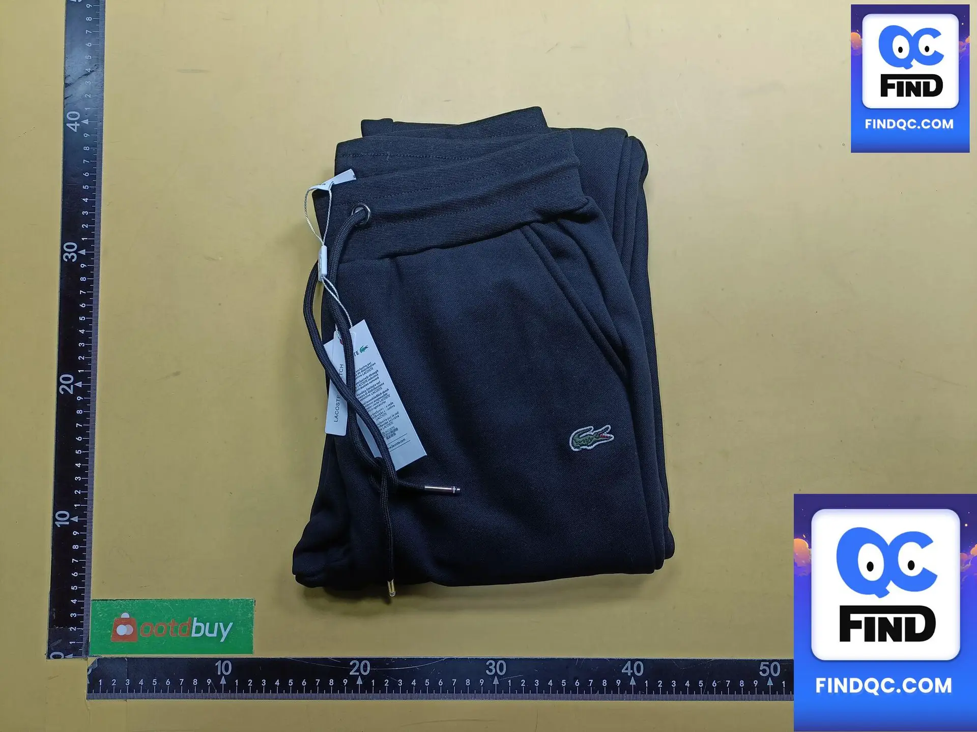 Lacoste Black Fleece Lined Cuffed Long Pants