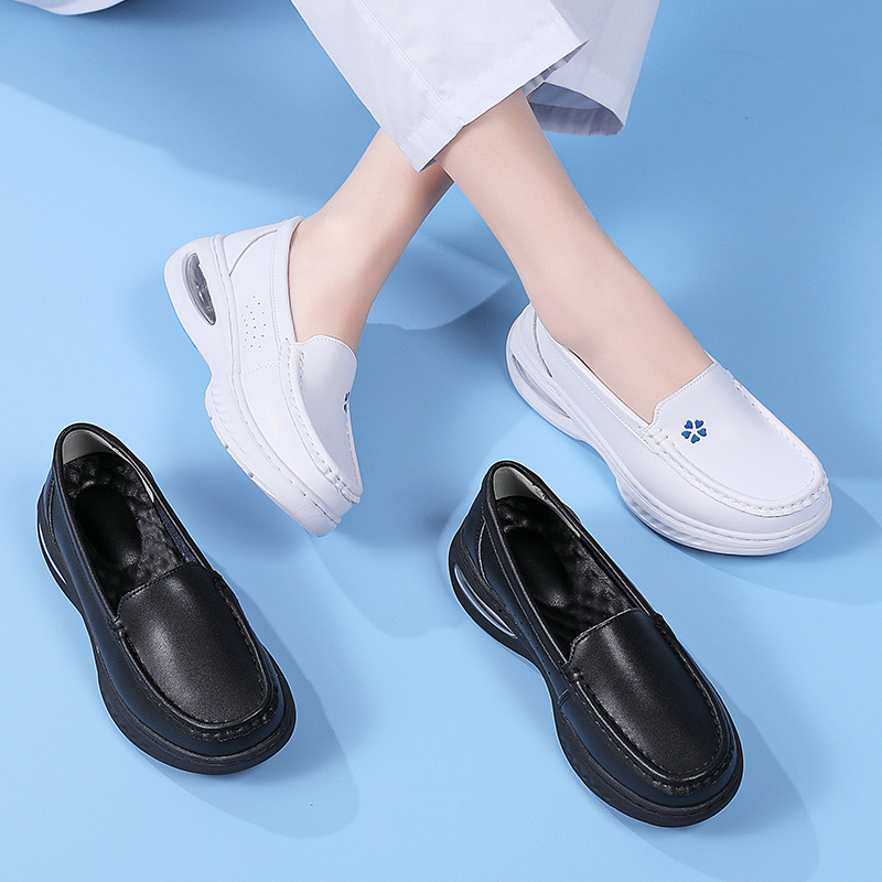 In-Stock Nurse Shoes for Women, Summer Air-Cushioned Soft Sole, Non-Slip, Breathable, Black Thick-Soled Work Shoes, Cross-Border Wholesale, Dropshipping