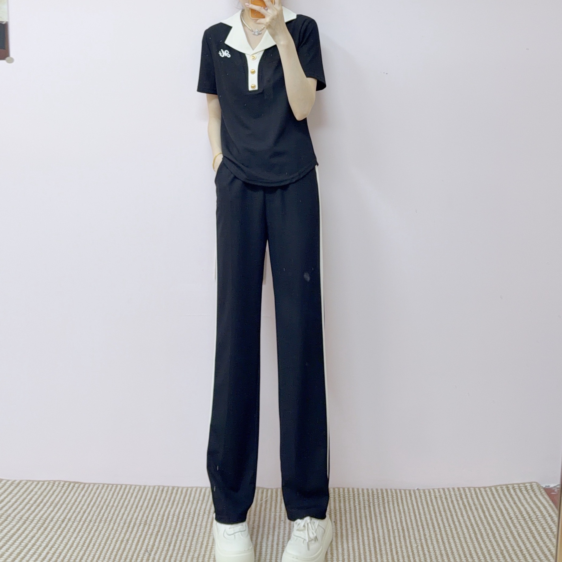 2026 Summer New Fashion Stylish Sports Casual Top + Straight-Leg Pants Two-Piece Set 612